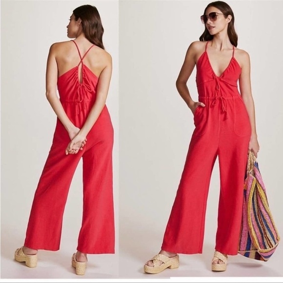NWT Anthropologie Daily Practice Jumpsuit Romper romantic Beach Summer Spring - Picture 1 of 8
